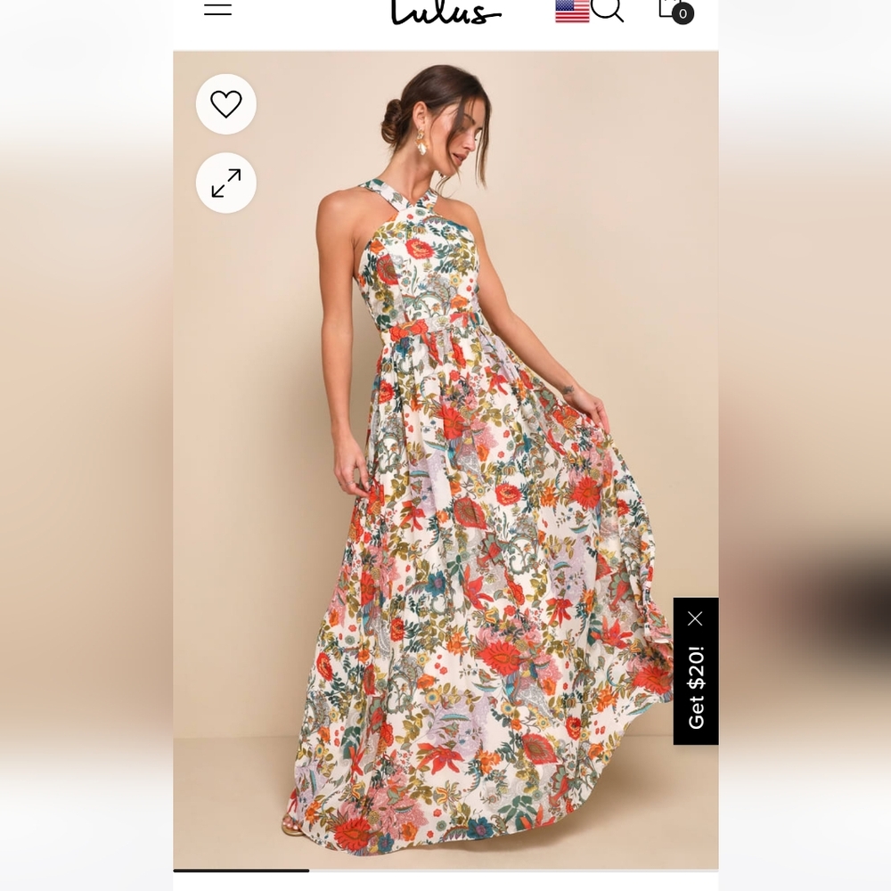 Luly's Lilja Cream Floral Print Maxi Dress